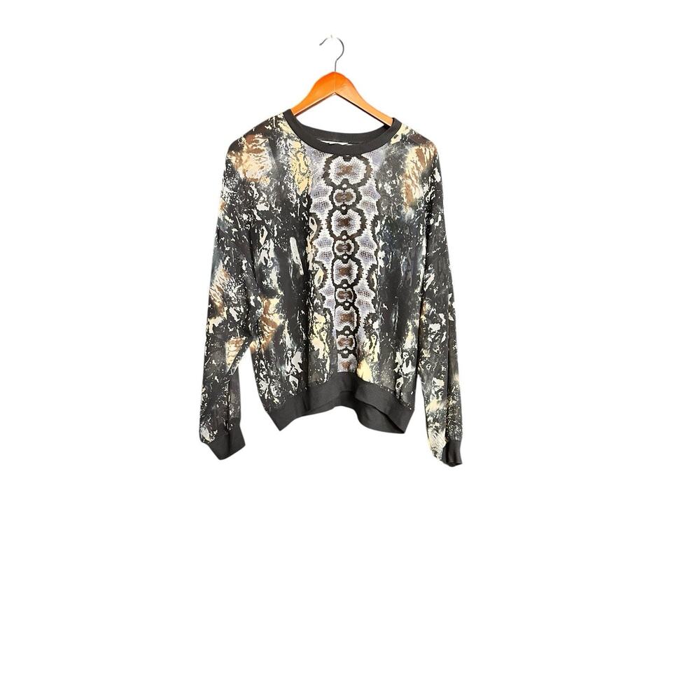 Cabi Python Retro Print Chiffon Blouse Size L - image 1
